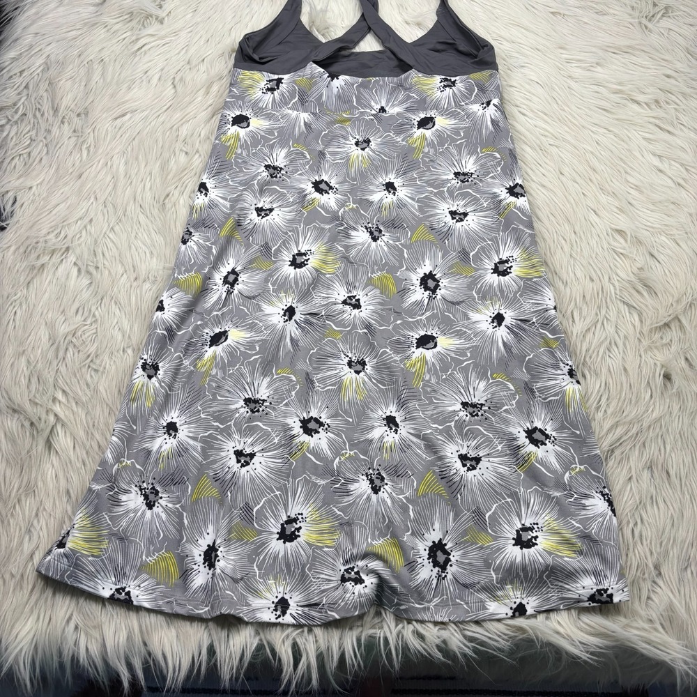 Patagonia Women's M Gray Yellow Floral Morning Glory Athletic Dress Shelf Bra - Picture 7 of 8